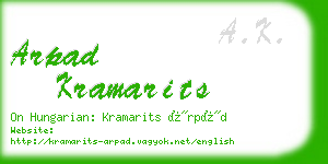 arpad kramarits business card